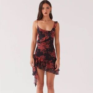 Peppermayo Exclusive - Love You Mesh Mini Dress - Midnight Rosa